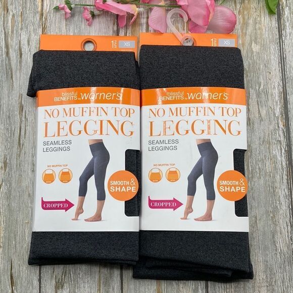 Women’s No Muffin Top Twill Seamless Shaping Cropped Leggings 2-Pack Size XS - Picture 1 of 4